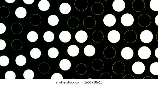 Dark Green, Yellow vector texture with disks. Abstract illustration with colorful spots in nature style. Pattern for booklets, leaflets.