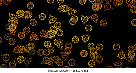 Dark Green, Yellow vector texture with religion symbols. Colorful mystic symbols with a gradient in ancient style. Simple base for your occult design.