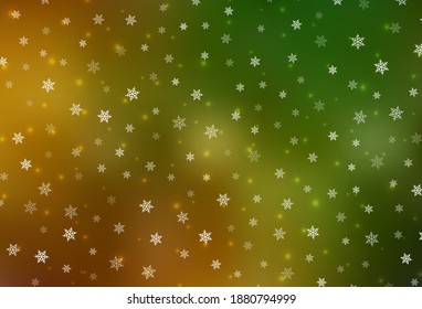 Dark Green, Yellow vector texture in birthday style. Abstract gradient illustration with colorful Christmas things. Smart design for promotion of university.