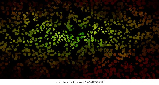 Color verde oscuro, textura vectorial amarilla con formas memphis. Ilustración colorida con formas de gradiente simples. Diseño elegante para el juego de papel pintado.
