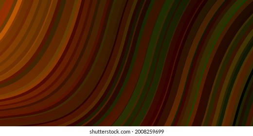 Dark Green, Yellow vector texture with wry lines. Colorful illustration, which consists of curves. Pattern for ads, commercials.