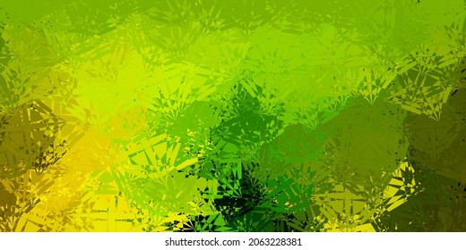 Verde oscuro, textura vectorial amarilla con triángulos aleatorios. Ilustración abstracta inteligente con formas triangulares de estilo moderno. Una adición fácil a sus comerciales.