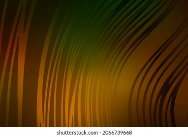 Dark Green, Yellow vector texture with wry lines. A completely new colorful illustration in simple style. Pattern for your business design.