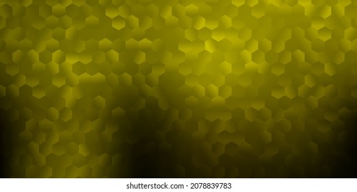 Dark green, yellow vector texture with colorful hexagons. Smart abstract illustration with colored gradient hexagons. Base design to make your ads.