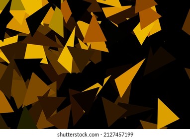 Verde oscuro, textura vectorial amarilla con estilo triangular. Triángulos sobre fondo abstracto con gradiente colorido. Diseño moderno para su tarjeta de visita.