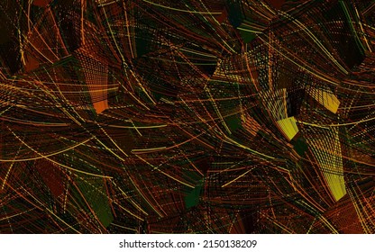 Dark Green, Yellow vector texture with abstract forms.