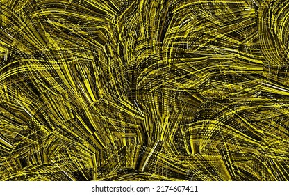 Dark Green, Yellow vector texture with curved lines. Colorful abstract illustration with gradient lines. Brand new design for your ad.