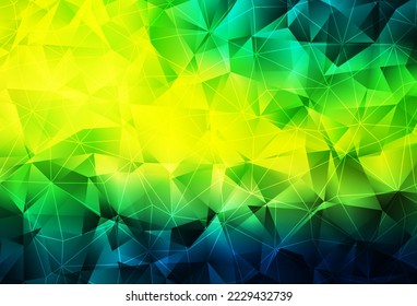 Verde oscuro, textura vectorial amarilla con estilo triangular. Hermosa ilustración con triángulos de estilo natural. Diseño moderno para su tarjeta de visita.