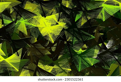 Dark Green, Yellow vector texture with abstract forms.