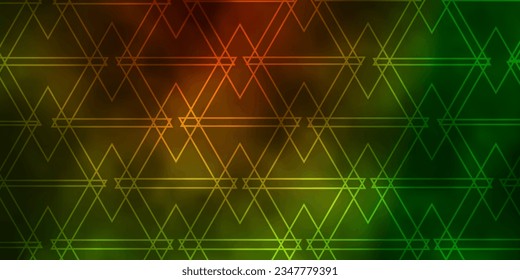Dark Green, Yellow vector texture with triangular style. Glitter abstract illustration with triangular shapes. Best design for posters, banners.
