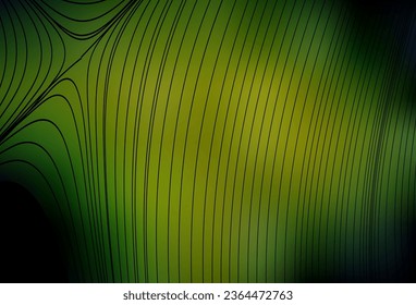 Dark Green, Yellow vector texture with bent lines. Colorful abstract illustration with gradient lines. Simple template for your design.
