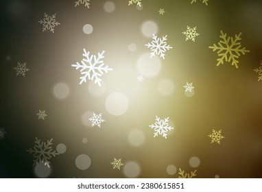 Dark Green, Yellow vector texture in birthday style. Abstract gradient illustration with colorful Christmas things. Best design for a college poster, banner.