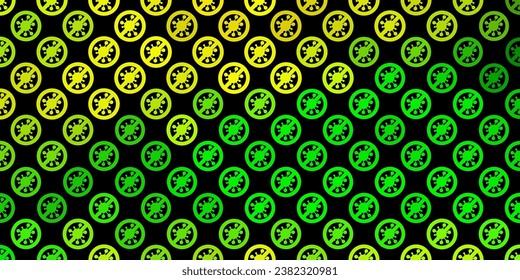 Dark Green, Yellow vector texture with disease symbols. Colorful  gradient illness symbols in simple abstract style. Simple drawing against danger fever.