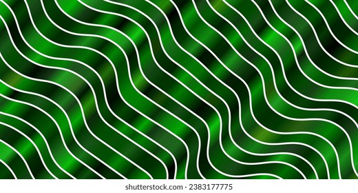 Dark Green, Yellow vector texture with circular arc. Illustration in halftone style with gradient curves. Pattern for websites, landing pages.
