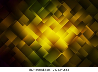 Dark Green, Yellow vector texture in rectangular style. Decorative design in abstract style with rectangles. The template can be used as a background.
