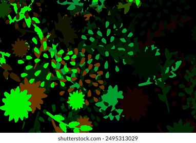 Dark Green, Yellow vector texture with abstract forms. Colorful chaotic forms with gradient in modern style. Modern design for your business card.