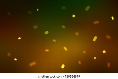 Dark Green, Yellow vector texture with colored snowflakes. Glitter abstract illustration with crystals of ice. The pattern can be used for year new  websites.