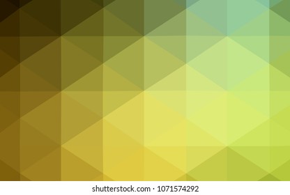 Dark Green, Yellow vector triangle mosaic template. A sample with polygonal shapes. Triangular pattern for your business design.