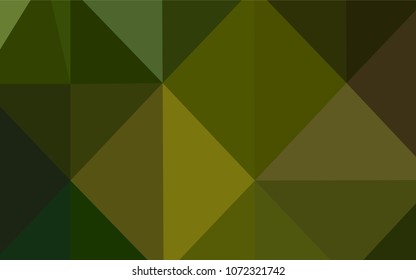 Dark Green, Yellow vector triangle mosaic texture. Creative illustration in halftone style with gradient. A completely new template for your business design.