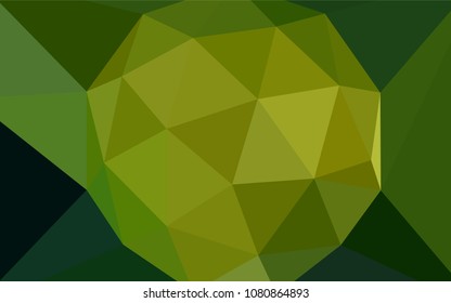 Dark Green, Yellow vector triangle mosaic template. Shining colorful illustration with triangles. A completely new design for your leaflet.