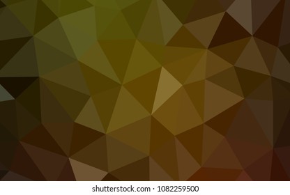 Dark Green, Yellow vector triangle mosaic cover. A completely new color illustration in a polygonal style. Triangular pattern for your design.