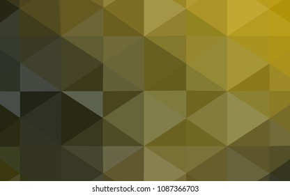 Dark Green, Yellow vector triangle mosaic cover. Triangular geometric sample with gradient.  The polygonal design can be used for your web site.