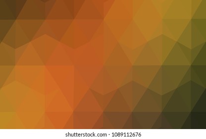 Dark Green, Yellow vector triangle mosaic cover. Creative geometric illustration in Origami style with gradient. A completely new design for your leaflet.