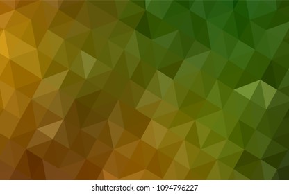 Dark Green, Yellow vector triangle mosaic texture. A sample with polygonal shapes. Template for cell phone's backgrounds.