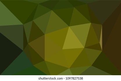 Dark Green, Yellow vector triangle mosaic template. Geometric illustration in Origami style with gradient.  Brand new style for your business design.