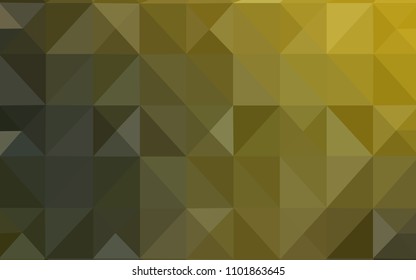 Dark Green, Yellow vector triangle mosaic cover. Elegant bright polygonal illustration with gradient. The template for cell phone's backgrounds.