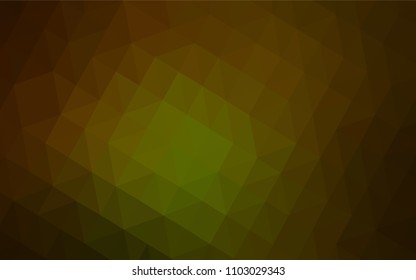 Dark Green, Yellow vector triangle mosaic texture. Triangular geometric sample with gradient.  New template for your brand book.