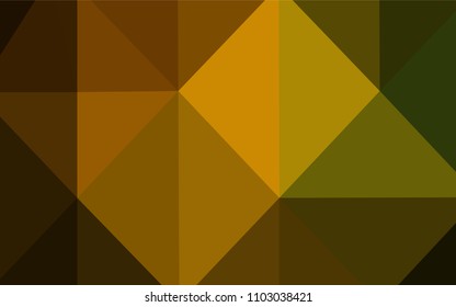 Dark Green, Yellow vector triangle mosaic texture. Triangular geometric sample with gradient.  That new template can be used for your brand book.