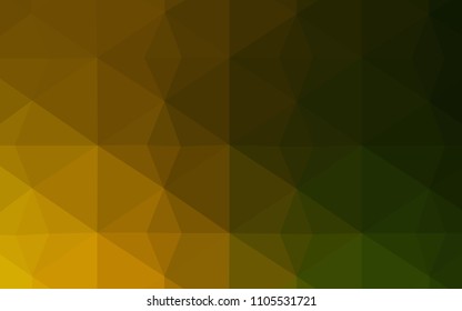 Dark Green, Yellow vector triangle mosaic cover. A completely new color illustration in a polygonal style. Pattern for a brand book's backdrop.
