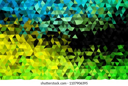 Dark Green, Yellow vector triangle mosaic background. Creative geometric illustration in Origami style with gradient. Triangular pattern for your business design.