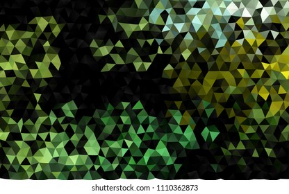 Dark Green, Yellow vector triangle mosaic background. A vague abstract illustration with gradient. Triangular pattern for your business design.