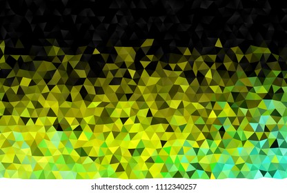 Dark Green, Yellow vector triangle mosaic template. A vague abstract illustration with gradient. The textured pattern can be used for background.