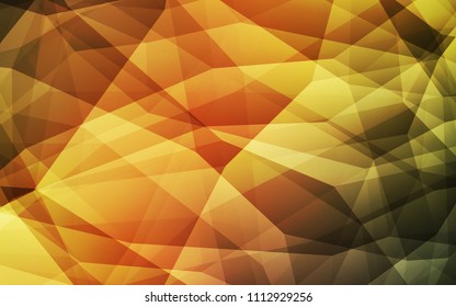 Dark Green, Yellow vector triangle mosaic cover. Creative illustration in halftone style with triangles. A completely new design for your leaflet.