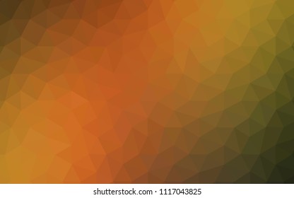 Dark Green, Yellow vector triangle mosaic template. Geometric illustration in Origami style with gradient.  Triangular pattern for your design.