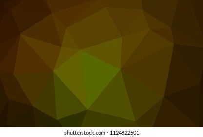 Dark Green, Yellow vector triangle mosaic cover. Colorful illustration in polygonal style with gradient. A new texture for your web site.