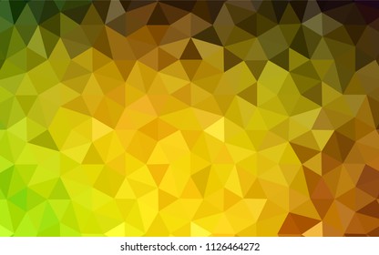 Dark Green, Yellow vector triangle mosaic cover. Creative illustration in halftone style with triangles. Completely new template for your banner.