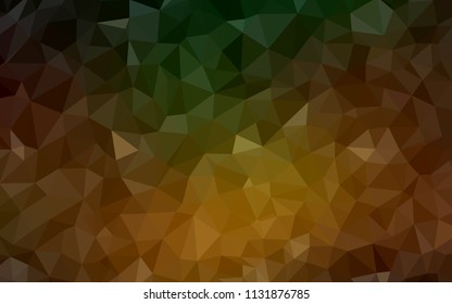 Dark Green, Yellow vector triangle mosaic texture. Geometric illustration in Origami style with gradient.  Pattern for a brand book's backdrop.