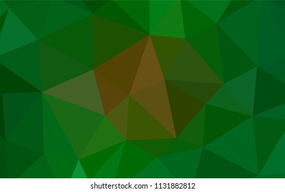 Dark Green, Yellow vector triangle mosaic cover. Shining colorful illustration with triangles. Completely new template for your banner.