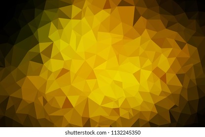 Dark Green, Yellow vector triangle mosaic texture. Colorful illustration in polygonal style with gradient. A new texture for your web site.