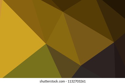 Dark Green, Yellow vector triangle mosaic cover. Creative illustration in halftone style with triangles. Brand new style for your business design.