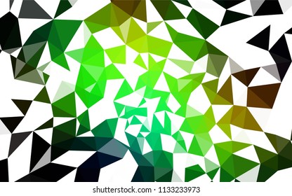 Dark Green, Yellow vector triangle mosaic cover. Creative geometric illustration in Origami style with gradient. Polygonal design for your web site.