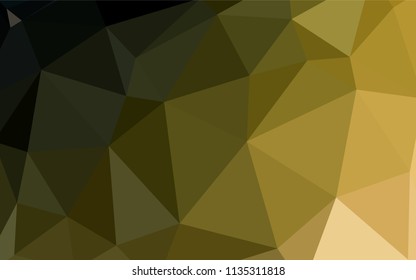 Dark Green, Yellow vector triangle mosaic texture. Glitter abstract illustration with an elegant triangles. Polygonal design for your web site.