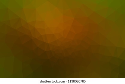 Dark Green, Yellow vector triangle mosaic template. Elegant bright polygonal illustration with gradient. A new texture for your web site.