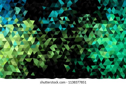 Dark Green, Yellow vector triangle mosaic pattern. Brand new colored illustration in blurry style with gradient. Brand new style for your business design.