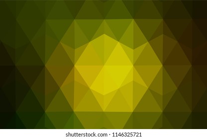 Dark Green, Yellow vector triangle mosaic texture. Shining polygonal illustration, which consist of triangles. Best triangular design for your business.