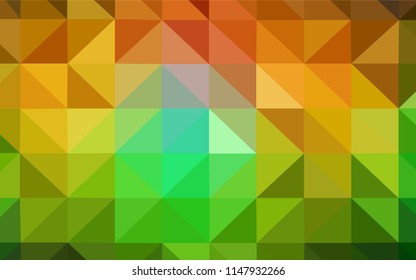 Dark Green, Yellow vector triangle mosaic template. Shining polygonal illustration, which consist of triangles. Triangular pattern for your design.